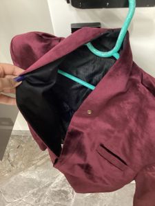 Burgundy Velvet Blazer