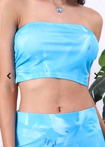 New Blue Floral Maxi Skirt(Bargainable)