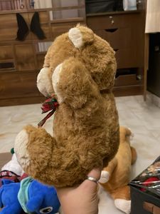 Vintage Brown Teddy Bear with Bow