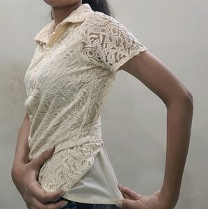 Cream shirt Top