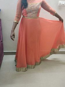 Coral Embellished Maxi Dress