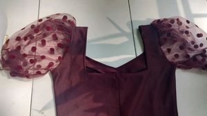 Burgundy Velvet Midi Dress