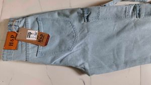 8 pocket Trendy Light Wash Cargo Jeans