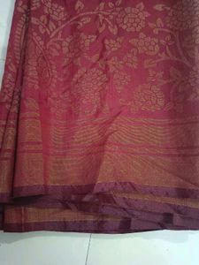 Maroon & Gold Floral Saree