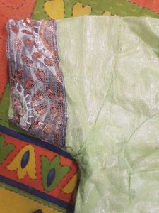 Green Net Saree