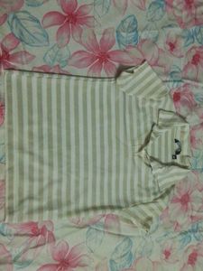 Aesthetic Striped Collar Top