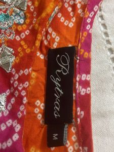 Bright Orange &amp; Pink Bandhani Dress