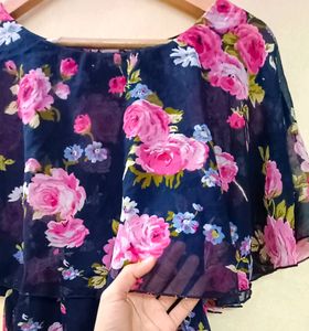 Floral Cape Top