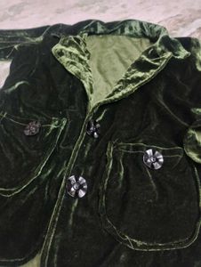 Green Velvet Jacket and muflor