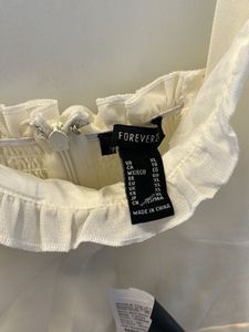 Cream Ruffle Tie-up Mini Dress