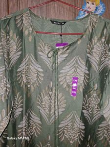 Green Floral Print Kurti XXL
