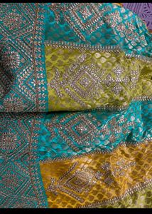 Turquoise &amp; Yellow Lehenga Choli