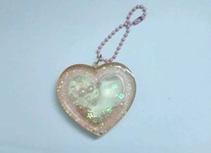 Heart Resin Shaker Handmade Charm Keychain
