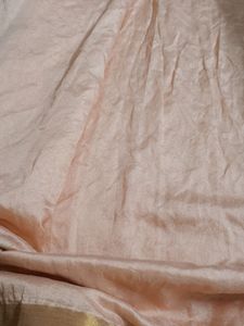 Peach Colour Saree (Unstitched Blouse)