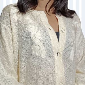 Cream Embroidered Shirt