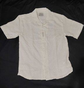 White Oversized  Structured Cuban Collar Shirt