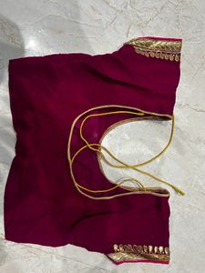 Green and pink Readymade Saree Blouse