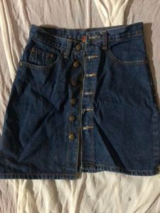 Button Up Denim Skirt
