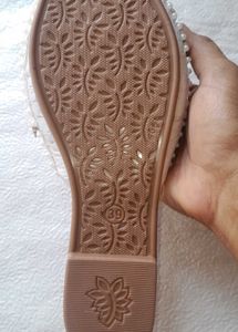 Pearl &amp; Shell Embellished Slides