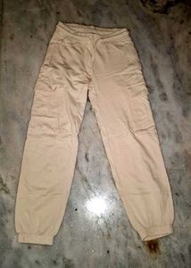 Beige Cargo Joggers