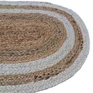 Handmade Oval Jute Rope Doormat – 60x80 cm