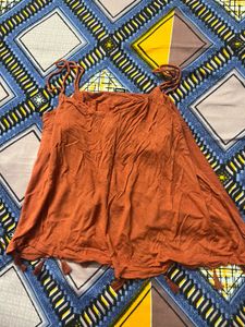 Orange Tassel Tank Top