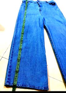High Waist Wide Leg Blue Jeans