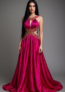 Hot Pink Embellished Gown