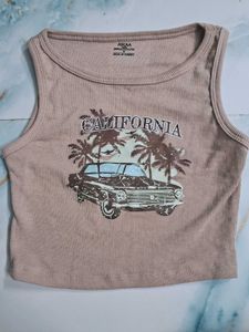 Graphic Crop Tank Top