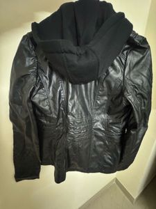 Leather Jacket With Hoodie