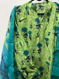 Green and Blue Kurta Set