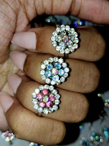 Sparkly Flower Rings - Assorted Colors At @150