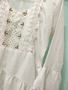 White Embroidered Top