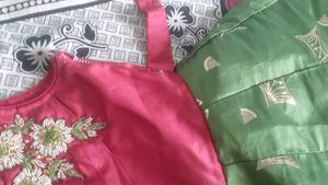 Rose Brand  beautiful   Embroidery  Frock