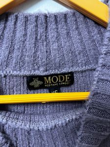 Purple High Neck Sweater