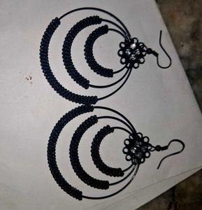 Black Beaded Earrings