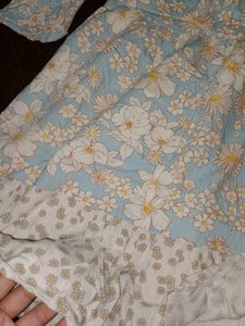 Blue Floral Dress For Kids