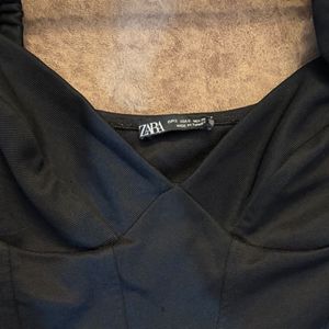 Black Puff Sleeve Corset Top