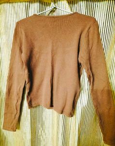 Chocolate Brown Top + Shimmer gloss lipstick