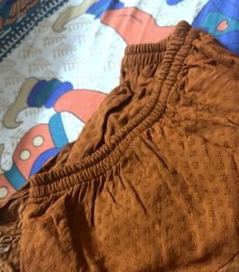 Brown Floral Shorts