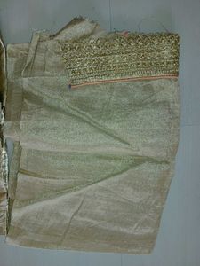 Unstiched Gold Blouse Cloth