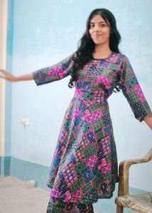 multicolor  frock suit with matching pant