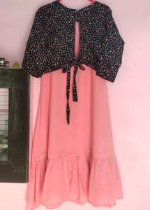 Light Pink Frock With An Overcoat