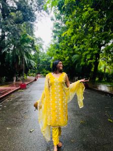 Yellow Embroidered Kurta Set
