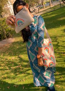 Rainbow Pouch And Tote Bag