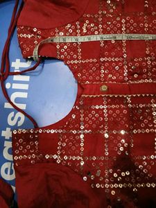 Red &amp; Gold Sequin Kurti