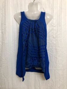 Blue Sleeveless Top For Women