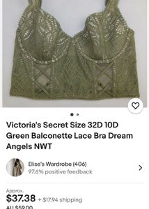 Victoria Secret Balconete Lace Bra Dream Angle 34b