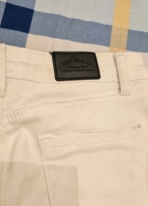 slim fit high rise white jeans