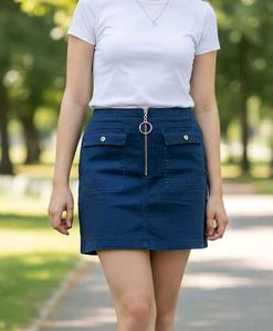 Navy Blue Mini Skirt